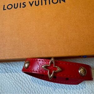 Louis Vuitton Cherry Red Leather Bracelet
